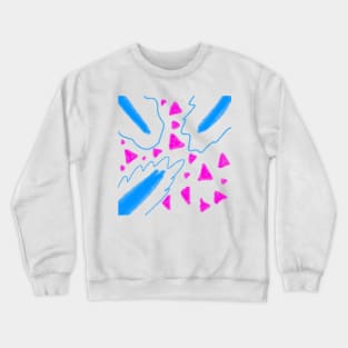 Blue pink watercolor abstract art Crewneck Sweatshirt